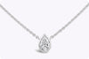 1.02 Carats Pear Shape Diamond Solitaire Bezel Set Pendant Necklace in White Gold