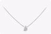 1.02 Carats Pear Shape Diamond Solitaire Bezel Set Pendant Necklace in White Gold