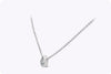 1.02 Carats Pear Shape Diamond Solitaire Bezel Set Pendant Necklace in White Gold