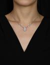 1.24 Carats Total Round Cut Diamond Fashion Pendant Necklace in White Gold