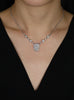 1.24 Carats Total Round Cut Diamond Fashion Pendant Necklace in White Gold