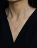 GIA Certified 0.80 Carat Emerald Cut Diamond Halo Pendant Necklace in Platinum