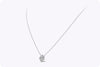 GIA Certified 1.02 Carats Total Mixed Cut Diamond Halo Pendant Necklace in Platinum