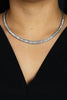 21.15 Carats Total Baguette Cut Diamond Channel Set Tennis Necklace in Platinum