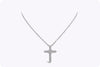 3.39 Carats Total Round Diamond Religious Cross Pendant Necklace in White Gold