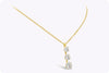 7.05 Carats Round Cut Diamond Three-Stone Journey Pendant Necklace in Yellow Gold