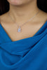 1.25 Carats Total Baguette & Round Cut Diamond Illusion Pendant Necklace in White Gold