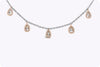 10.28 Carats Total Pear Shape Diamond Double-Sided Fringe Necklace in Rose Gold & Platinum