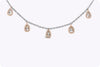 10.28 Carats Total Pear Shape Diamond Double-Sided Fringe Necklace in Rose Gold and Platinum