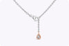 10.28 Carats Total Pear Shape Diamond Double-Sided Fringe Necklace in Rose Gold and Platinum