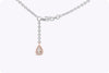 10.28 Carats Total Pear Shape Diamond Double-Sided Fringe Necklace in Rose Gold & Platinum