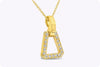 0.38 Carat Total Brilliant Round Diamond Open-Work Pendant Necklace in Yellow Gold