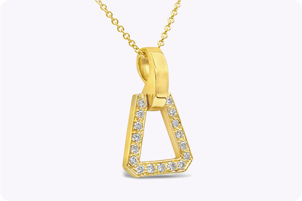 0.38 Carat Total Brilliant Round Diamond Open-Work Pendant Necklace in Yellow Gold