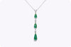 5.50 Carats Total Pear Shape Colombian Emerald & Diamond Pendant Necklace in Yellow Gold & Platinum