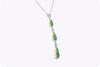 5.50 Carats Total Pear Shape Colombian Emerald & Diamond Pendant Necklace in Yellow Gold & Platinum