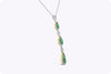 6.31 Carats Total Pear Shape Colombian Emerald and Diamond Pendant Necklace in Yellow Gold