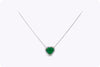 C. Dunaigre Certified 2.33 Carat Total Colombian Emerald Halo Pendant Necklace in White Gold an Platinum
