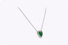 C. Dunaigre Certified 2.33 Carat Total Colombian Emerald Halo Pendant Necklace in White Gold an Platinum