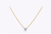 GIA Certified 0.77 Carat Cushion Cut Diamond Pendant Necklace in Two-Tone Gold