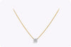 GIA Certified 0.77 Carat Cushion Cut Diamond Bezel Pendant Necklace in Two-Tone