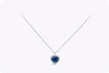 GIA Certified 2.58 Carats Heart Shape Sapphire Pendant Necklace with Diamond in White Gold and Platinum
