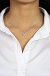 0.79 Carat Total Fancy Cut Heart Shape Pendant Necklace in White Gold