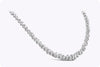 19.38 Carats Graduating Fancy Shape Diamond Riviere Necklace in White Gold