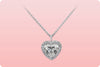 GIA Certified 5.46 Carat Total Heart Shape Diamond Halo Pendant Necklace in Platinum