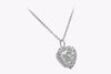 GIA Certified 5.01 Carats Heart Shape Diamond Halo Pendant Necklace in Platinum