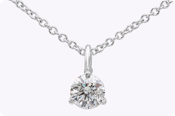 0.31 Carat Brilliant Round Cut Diamond Solitaire Pendant Necklace