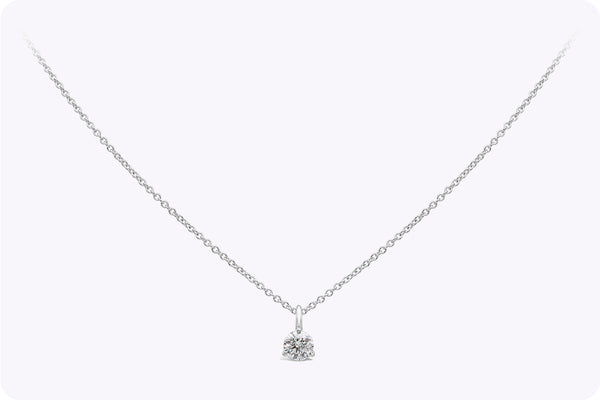 0.31 Carat Brilliant Round Cut Diamond Solitaire Pendant Necklace