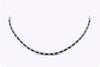 17.80 Carat Oval Cut Sapphire and Diamond Tennis Necklace