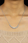 2.70 Carats Total Graduating Round Brilliant Cut Diamond Necklace in White Gold