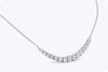 2.70 Carats Total Graduating Round Diamond Line Pendant Necklace