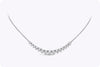 2.85 Carats Total Graduating Brilliant Round Cut Diamond Line Pendant Necklace in White Gold