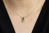1.46 Carats Total Emerald Cut Mixed Stones Pendant Necklace in White Gold
