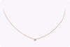 0.09 Carat Round Diamond Bezel Solitaire Pendant Necklace in Rose Gold