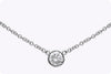 0.25 Carat Round Cut Diamond Solitaire Pendant Necklace in White Gold