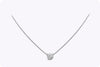 0.42 Carat Round Diamond Bezel Solitaire Pendant Necklace in White Gold