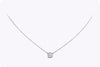 0.74 Carat Round Diamond Bezel Solitaire Pendant Necklace in White Gold