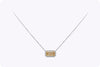GIA Certified 1.86 Carats Emerald Cut Yellow Diamond Halo Pendant Necklace in Yellow Gold and Platinum