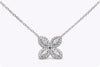 0.30 Carat Marquise Cut Halo Diamond Pendant Floral Necklace in White Gold