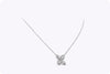 0.30 Carat Marquise Cut Halo Diamond Pendant Floral Necklace in White Gold