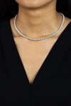 13.27 Carats Total Round Brilliant Cut Diamond Tennis Necklace in White Gold