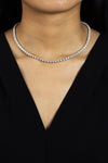 13.27 Carats Total Brilliant Round Cut Diamond Tennis Necklace in White Gold