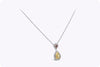 1.94 Carat Total Pear and Heart Shape Fancy Color Pendant Necklace in Platinum