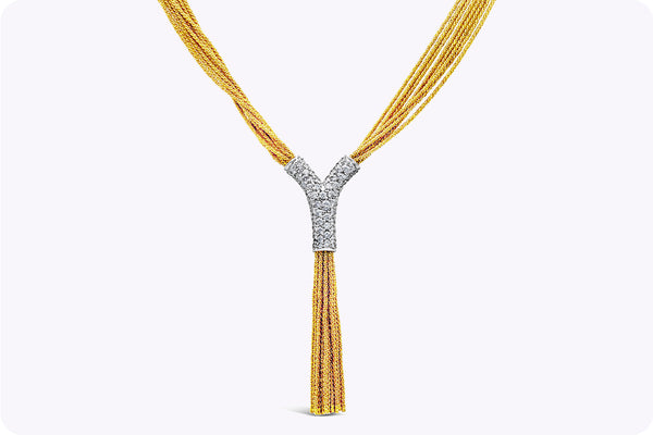 Yuri Ichihashi Multi-Strand Woven “Y” Yellow Gold Necklace