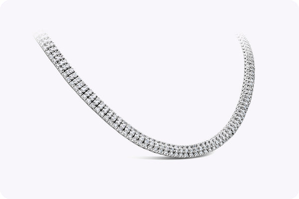 10.02 Carats Round Brilliant Cut Diamond Collar Necklace in White Gold