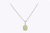 GIA Certified 1.55 Carats Total Cushion Cut Fancy Color Diamond Pendant Necklace in White Gold and Platinum
