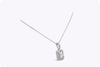 0.45 Carat Total Emerald Cut Illusion Pendant Necklace in White Gold